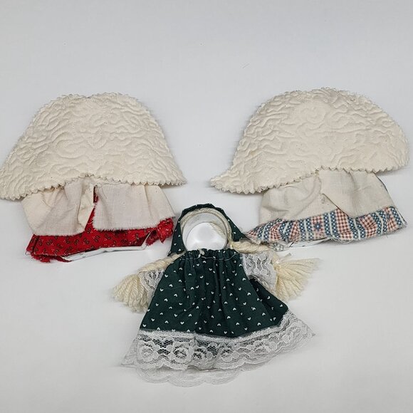 3 Cookie Cutter Handmade Prairie Rag Dolls on Gingerbread Girl - Picture 5 of 8